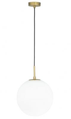 Preston 1Lt Large Opal Sphere Pendant Light Brass